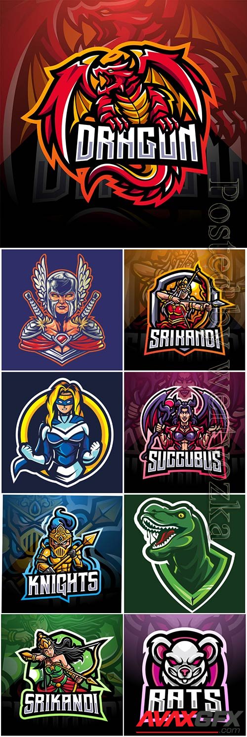 Mascot esport logo design premium vector vol 14