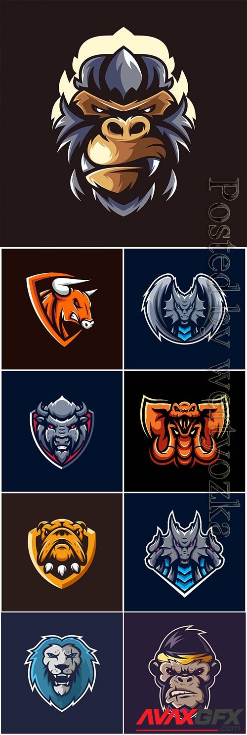 Mascot esport logo design premium vector vol 8