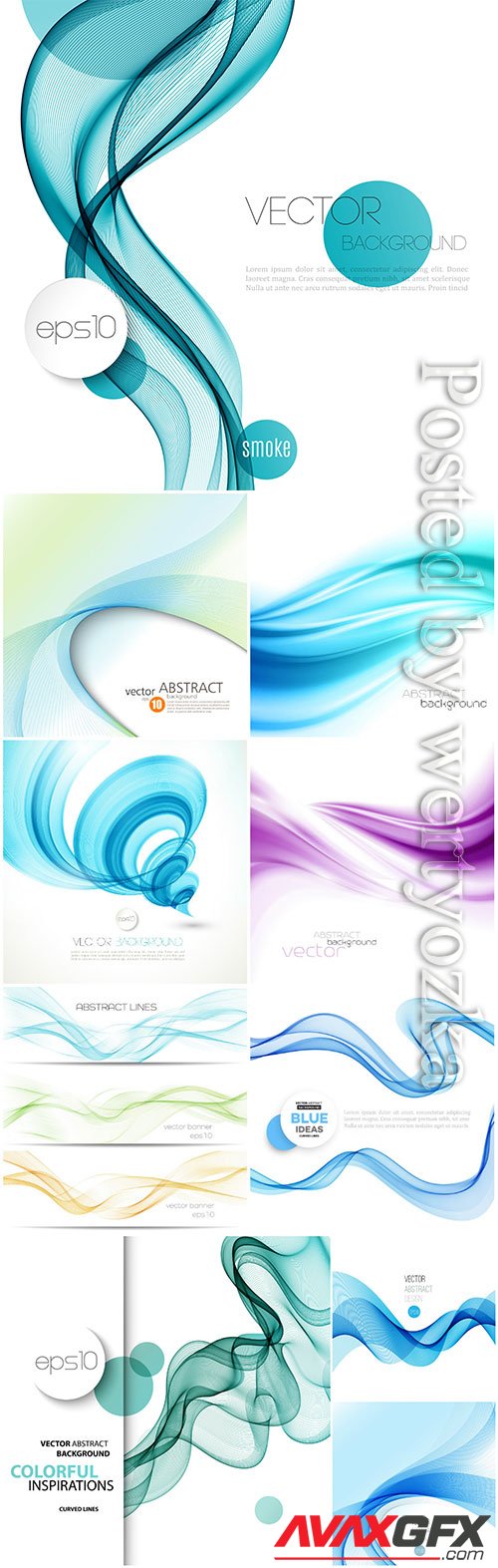 Abstract color wave design element vector background