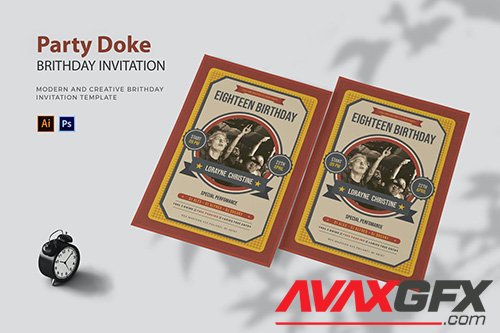 Party Doke - Birthday Invitation