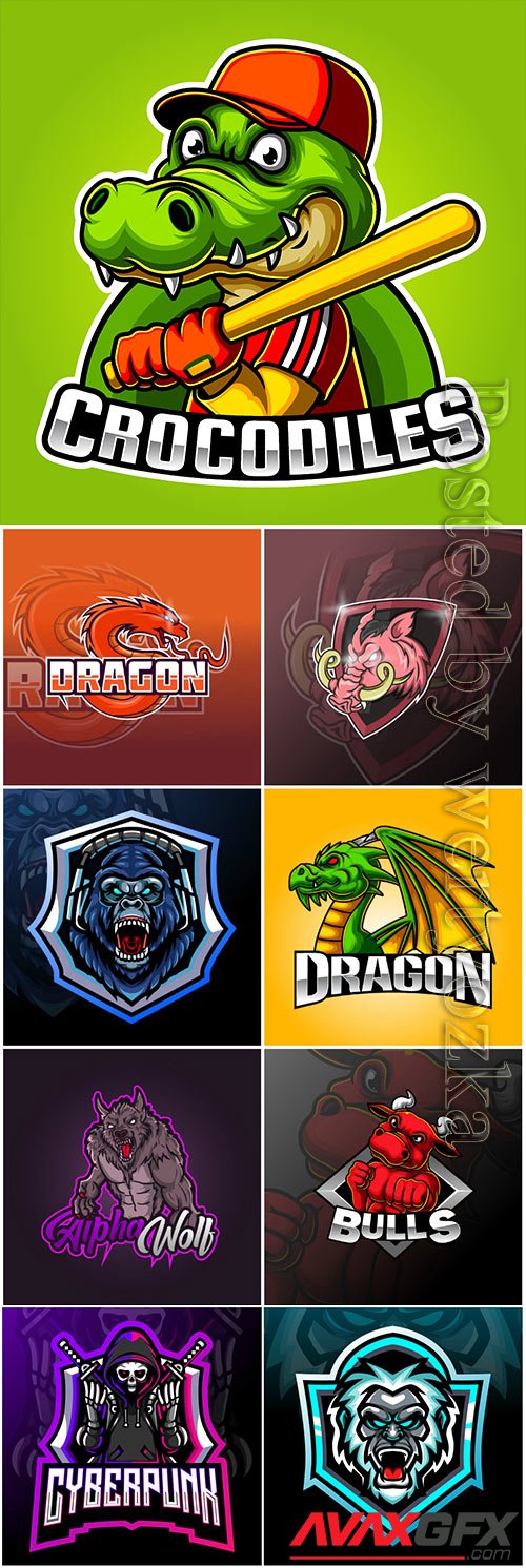 Mascot esport logo design premium vector vol 16