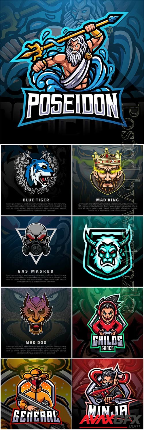 Mascot esport logo design premium vector vol 18