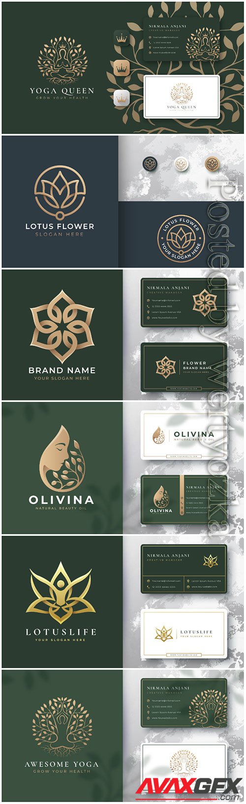 Logo template with business card vector design