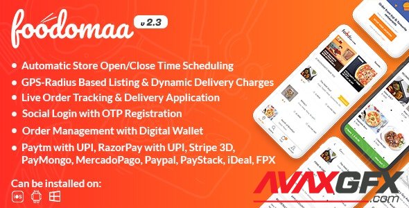 CodeCanyon - Foodomaa v2.3.1 - Multi-restaurant Food Ordering, Restaurant Management and Delivery Application - 24534953 - NULLED
