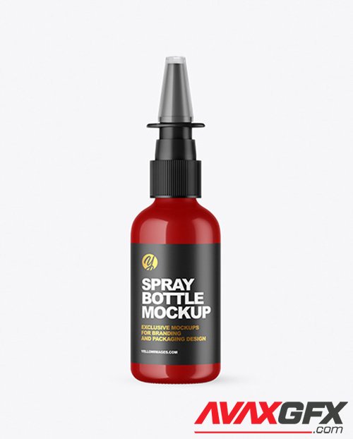 Glossy Nasal Spray Bottle Mockup 66424