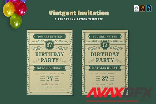 Vintgent | Birthday Invitation