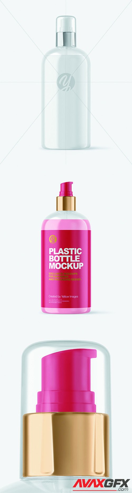 Clear Liquid Soap Bottle with Pump Mockup 66360