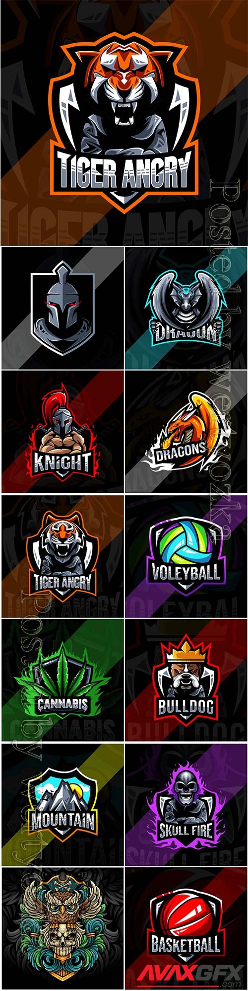 Mascot esport logo design premium vector vol 32