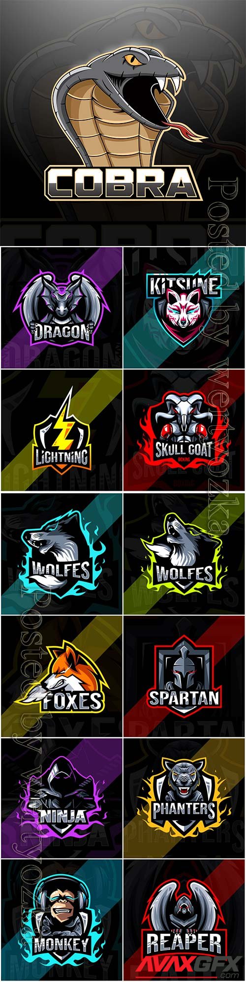 Mascot esport logo design premium vector vol 33