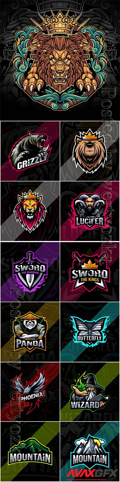 Mascot esport logo design premium vector vol 30