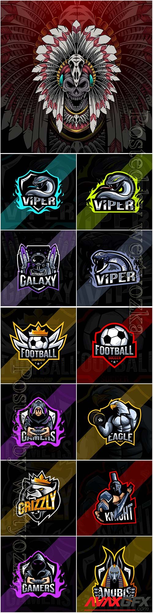 Mascot esport logo design premium vector vol 31