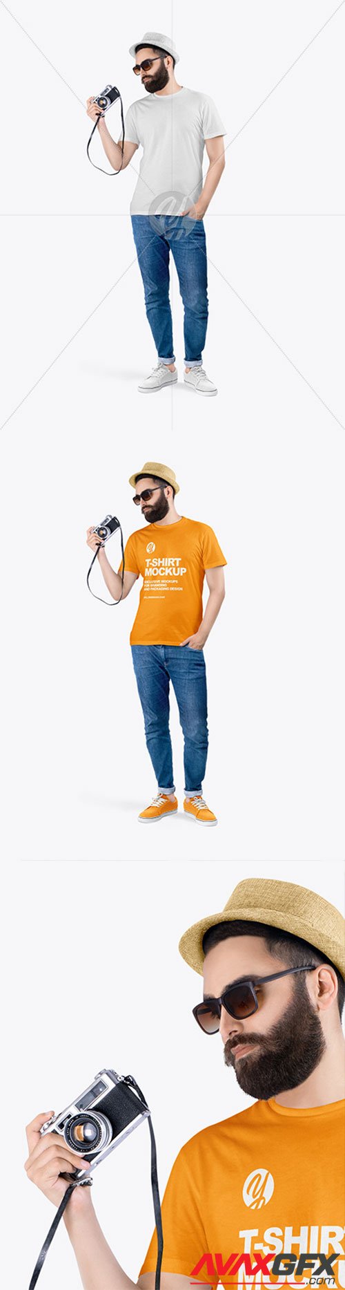 Man in a T-Shirt and Jeans Mockup 62707