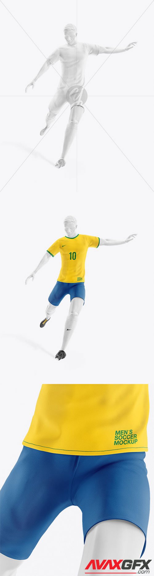 Soccer Team Kit Mockup with Mannequin - Front View 62414