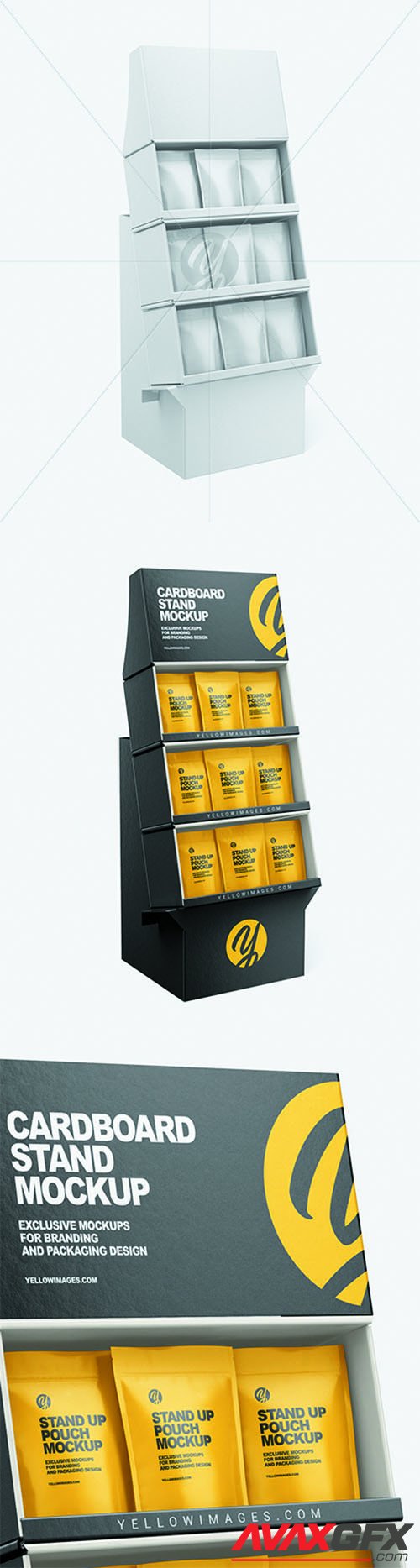 Cardboard Display Stand w/ Pouches Mockup 68736