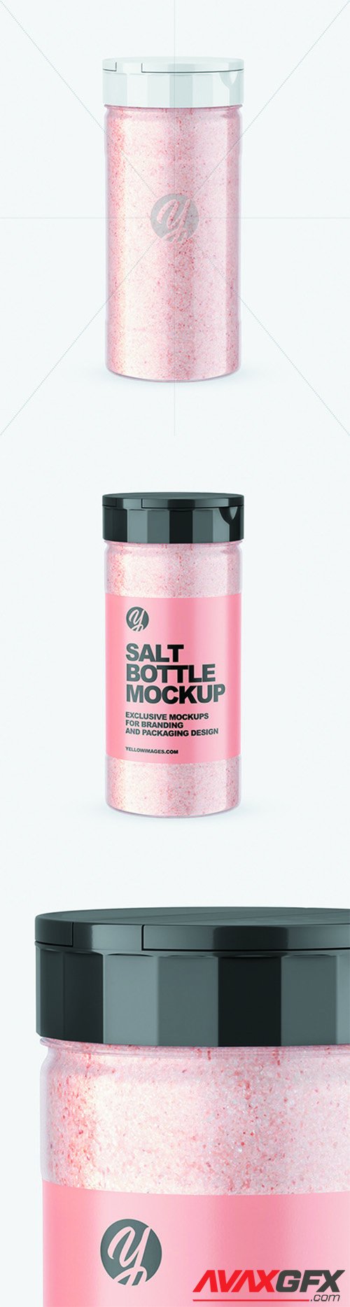 Glossy Clear Jar with Pink Salt Mockup 68701
