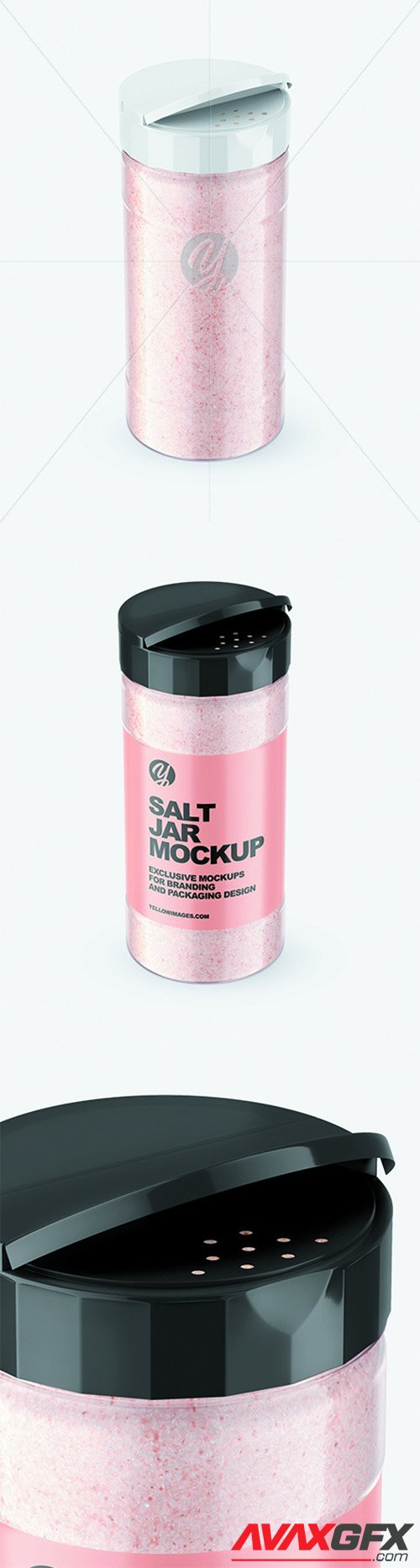 Glossy Clear Jar with Pink Salt Mockup 68706