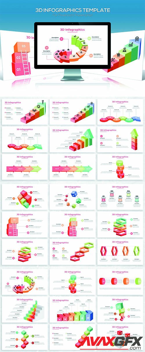 3D Infographics For Powerpoint Presentation