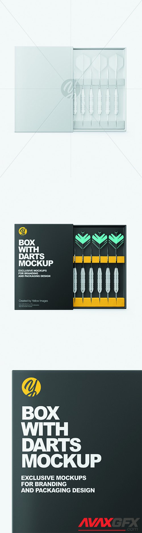 Paper Box with Matte Darts Mockup 68485