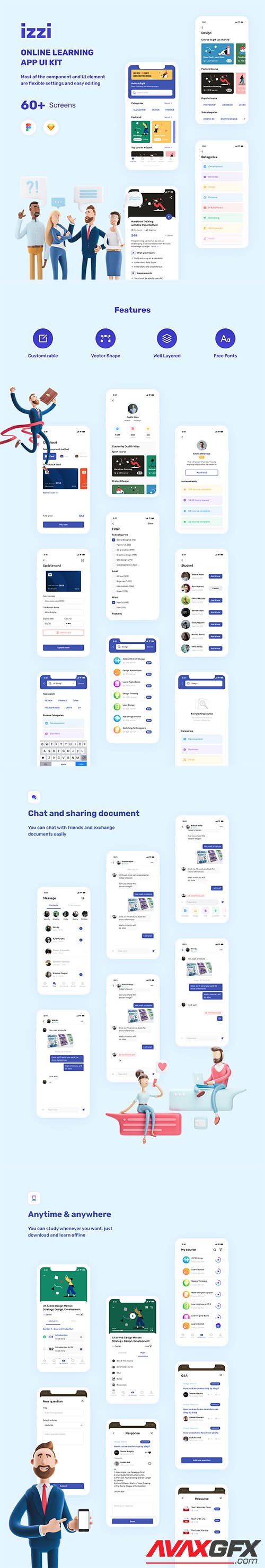 izzi - Online Learning App UI Kit