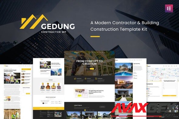 ThemeForest - Gedung v1.0 - Contractor & Building Construction Elementor Template Kit - 28980130