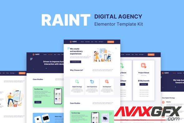 ThemeForest - Raint v1.0 - Digital Agency Elementor Template Kit - 28508976