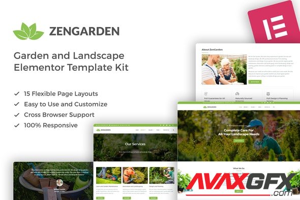 ThemeForest - ZenGarden v1.0 - Garden & Landscape Elementor Template Kit - 28858100