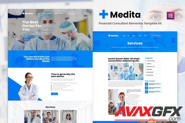 ThemeForest - Medita v1.0 - Medical Service Elementor Template Kit - 29065936