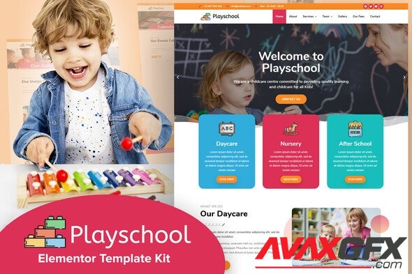 ThemeForest - Playschool v1.0 - Childcare & School Elementor Template Kit - 29162247