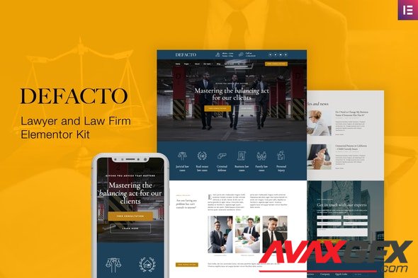 ThemeForest - Defacto v1.0 - Lawyer & Law Firm Elementor Template Kit - 29274807