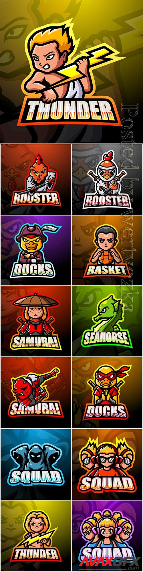 Mascot esport logo design premium vector vol 40