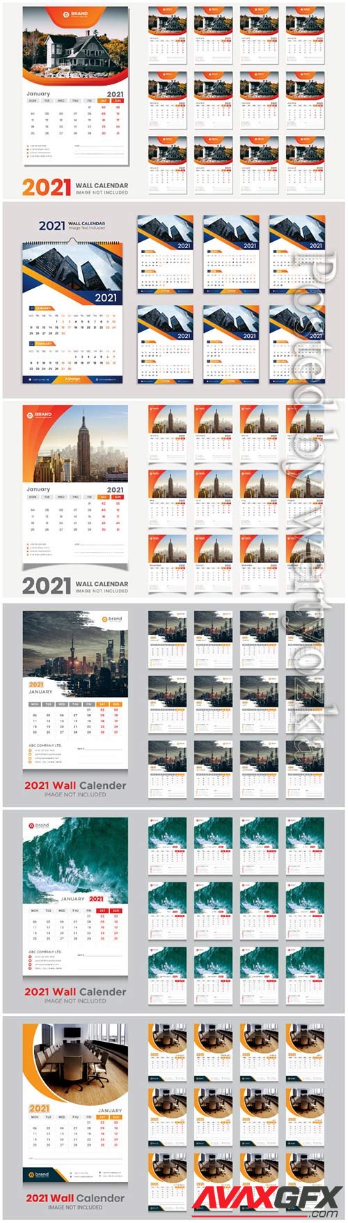 Desk calendar 2021 template design for new year vol 4