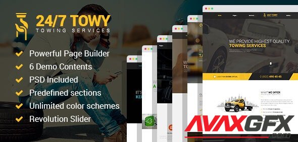 ThemeForest - Towy v1.5 - Emergency Auto Towing and Roadside Assistance Service WordPress theme - 19985673
