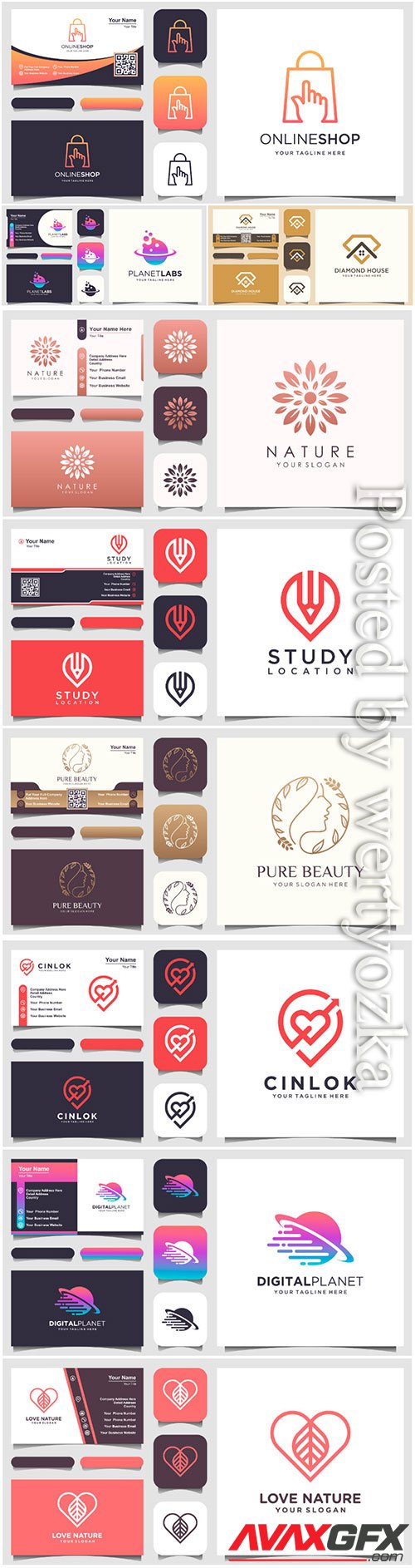 Vector logo design and business card template