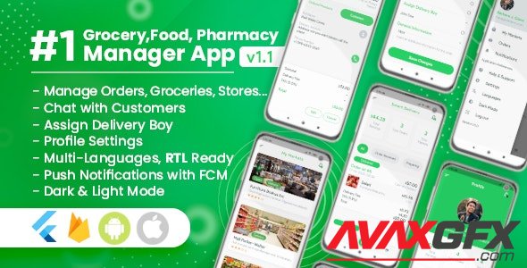 CodeCanyon - Owner v1.1.0 - Vendor for Groceries Foods Pharmacies Stores Flutter App - 28230759