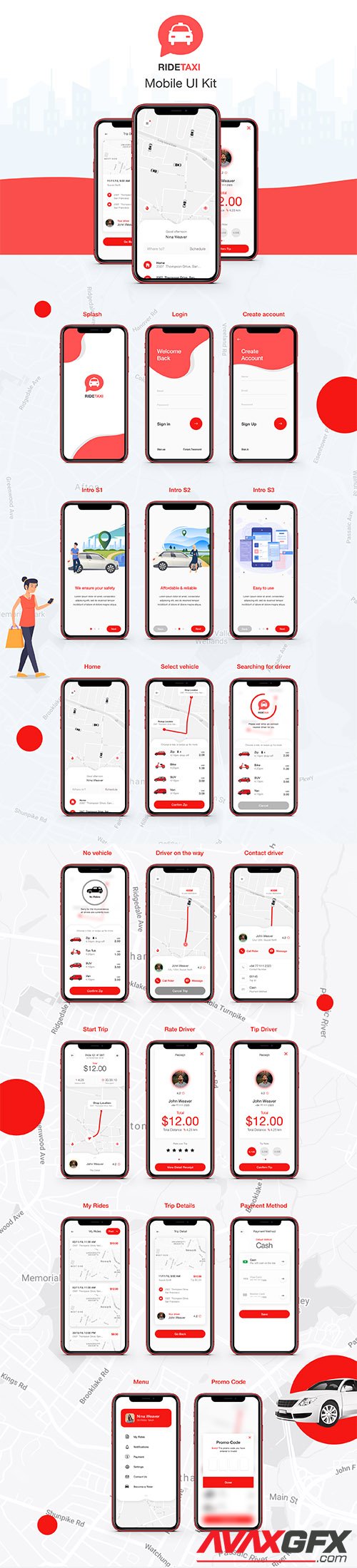 Ride Taxi App UI Kit