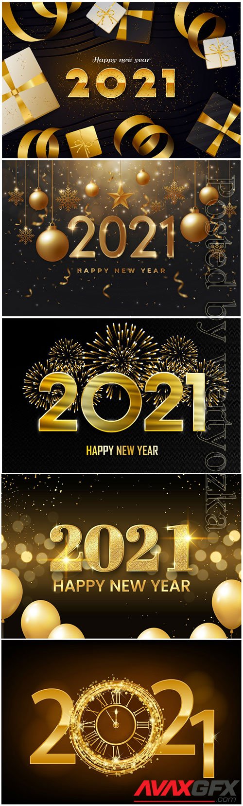 Golden new year 2021 premium vector