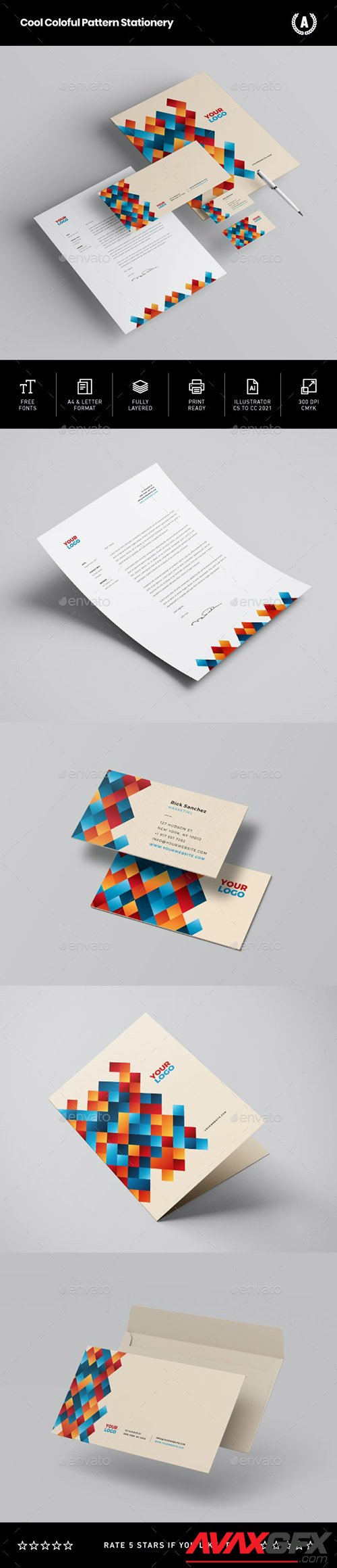 Cool Colorful Pattern Stationery 29328025
