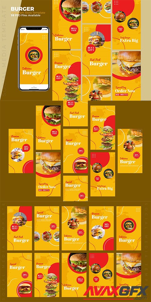 Burger - Food Instagram story Template