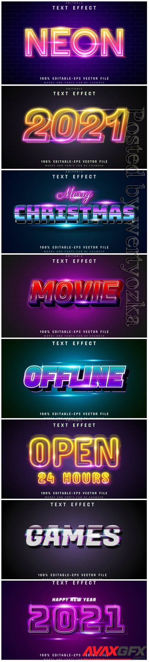 3d editable text style effect vector vol 14
