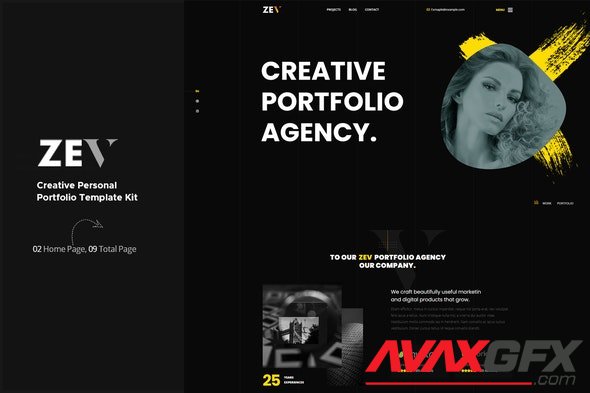 ThemeForest - Zev v1.0.0 - Creative Personal Portfolio Template Kit - 29504122