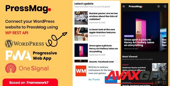 ThemeForest - PressMag v1.0 - News & Magazine PWA Mobile Template - 28814171