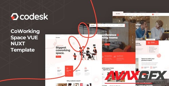 ThemeForest - Codesk v1.0 - Vue Nuxt Coworking Space Template - 29457013