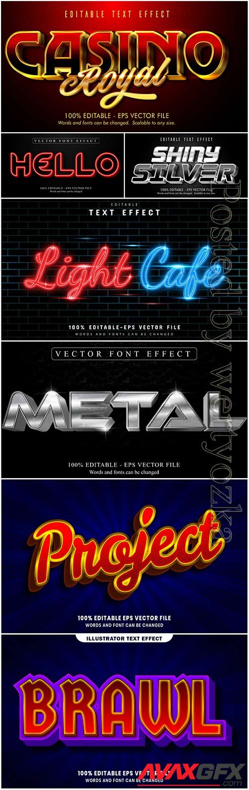 3d editable text style effect vector vol 30