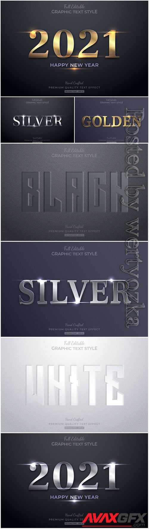 3d editable text style effect vector vol 22