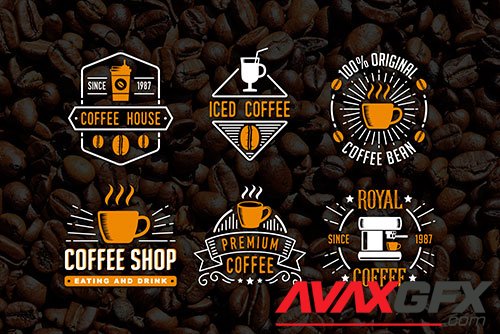 6 Coffee Badges Logo template