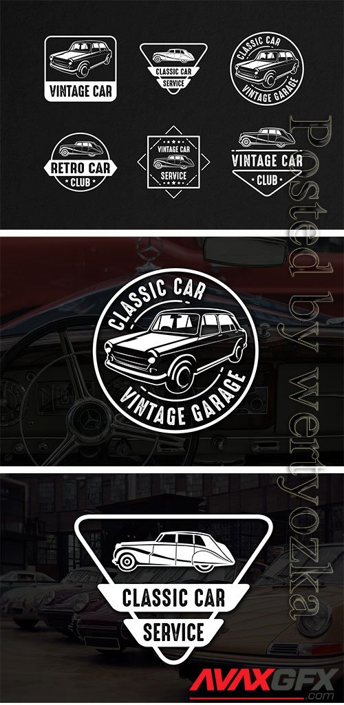 6 Car Badges Logo Template
