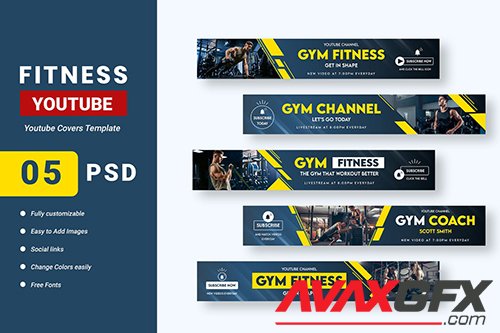 Fitness Channel Youtube Banner Template