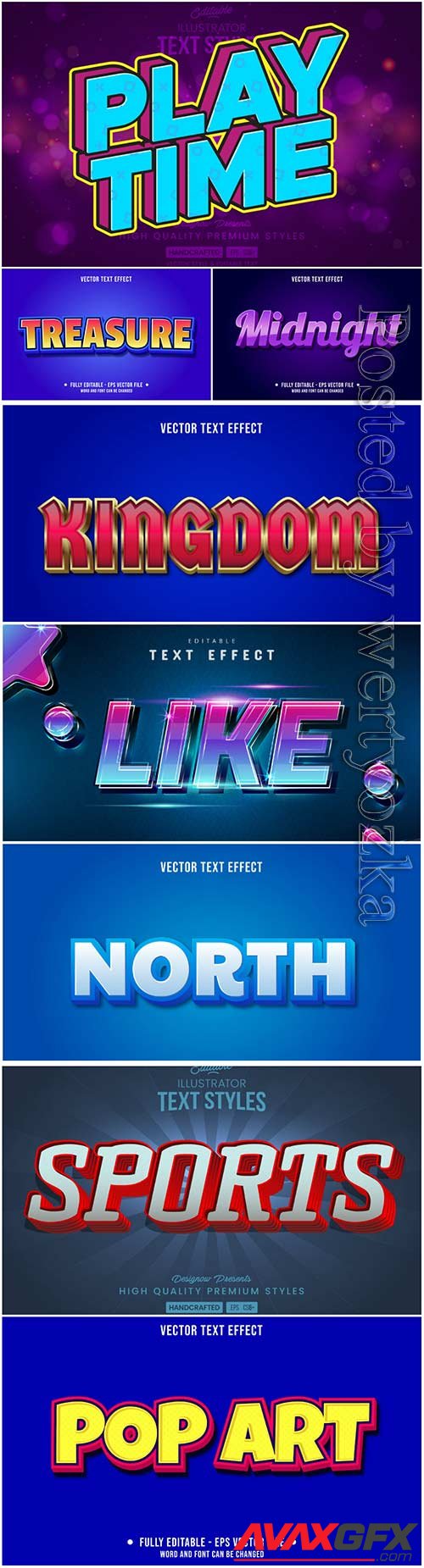 3d editable text style effect vector vol 55