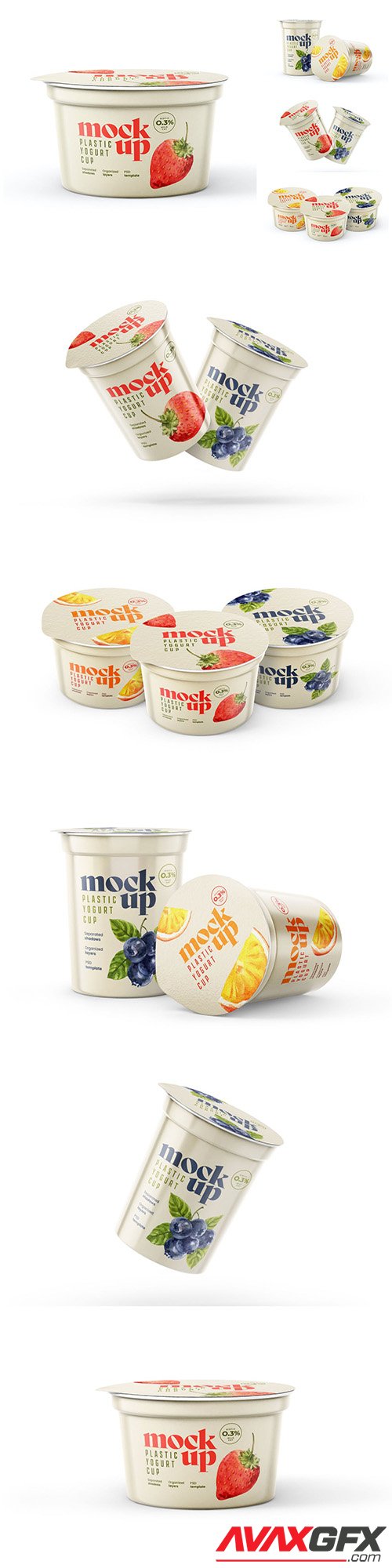 Yogurt Cup Mockup Set | Packaging Design