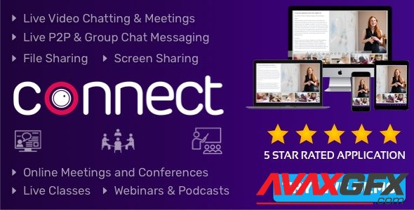 CodeCanyon - Connect v1.6.0 - Live Video & Chat Messaging, Live Class, Meeting, Webinar, Conference, File Sharing - 27525559 - NULLED